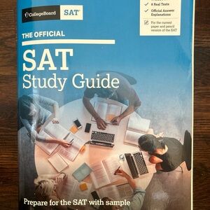 SAT study guide book with 8 real tests